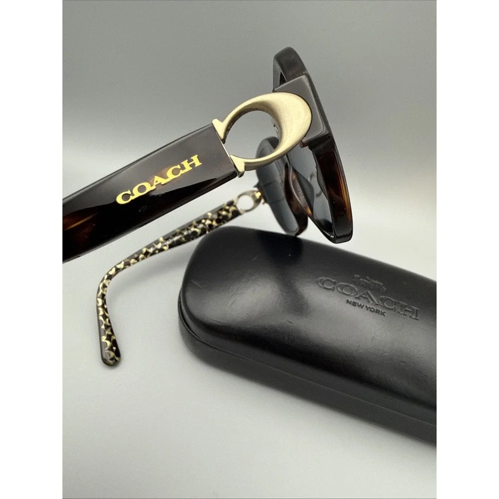 Coach HC8241 Authentic Sunglasses Dark Tortoise Brown Gradient Lens & Coach Case
